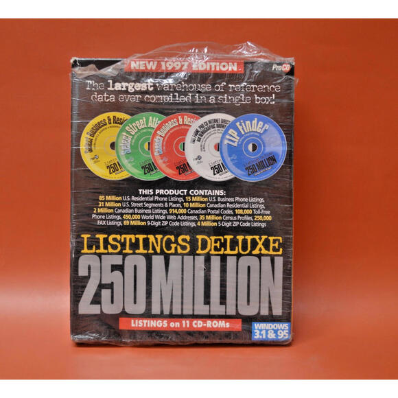 1997 Mega Rare Usa 250 Millions Listings Deluxe On 11 Cd Roms By Acxiom Co Procd